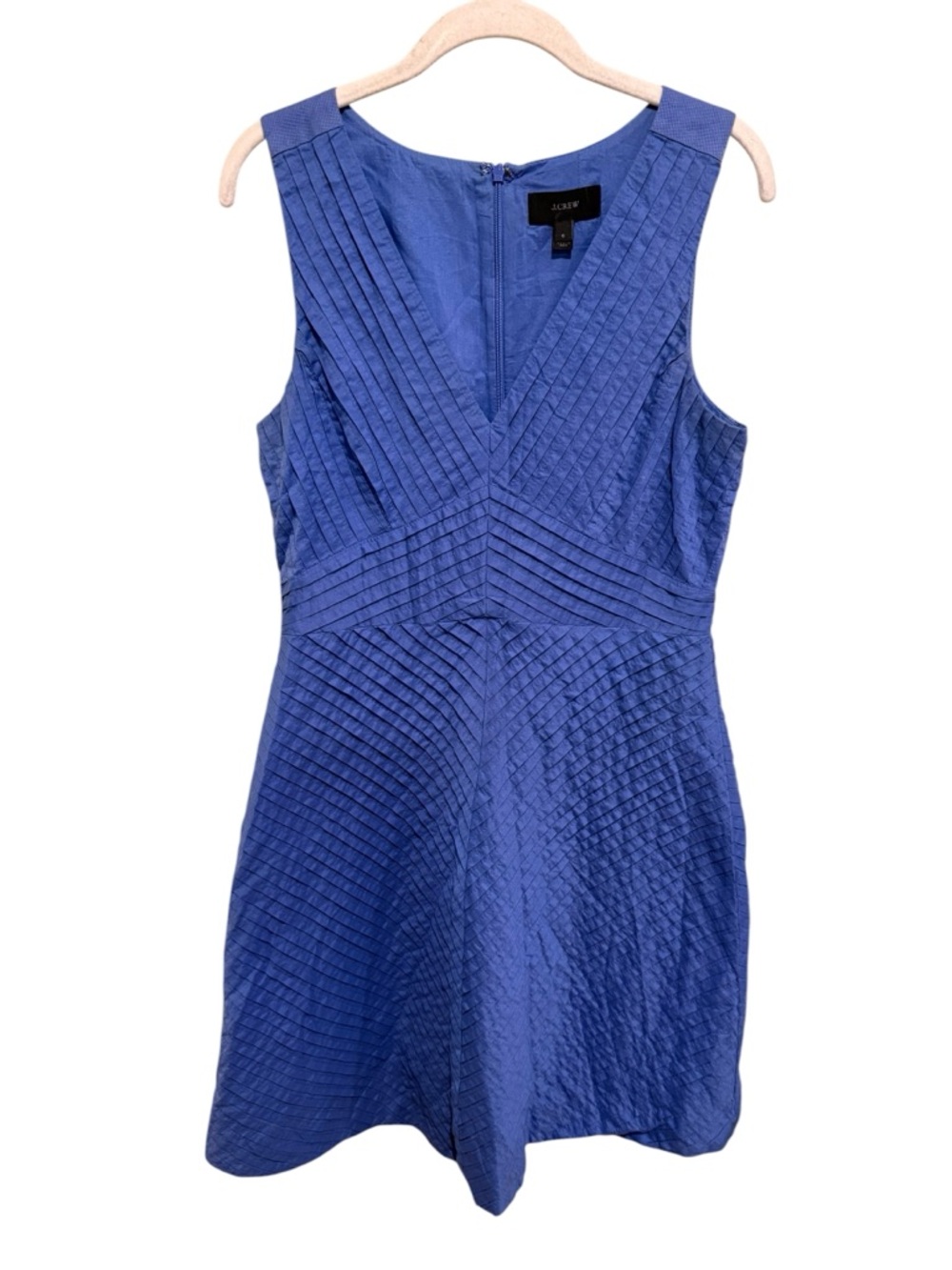 J. Crew 100% Cotton Sleeveless Textured V-Neck Dress in Periwinkle - Size 6